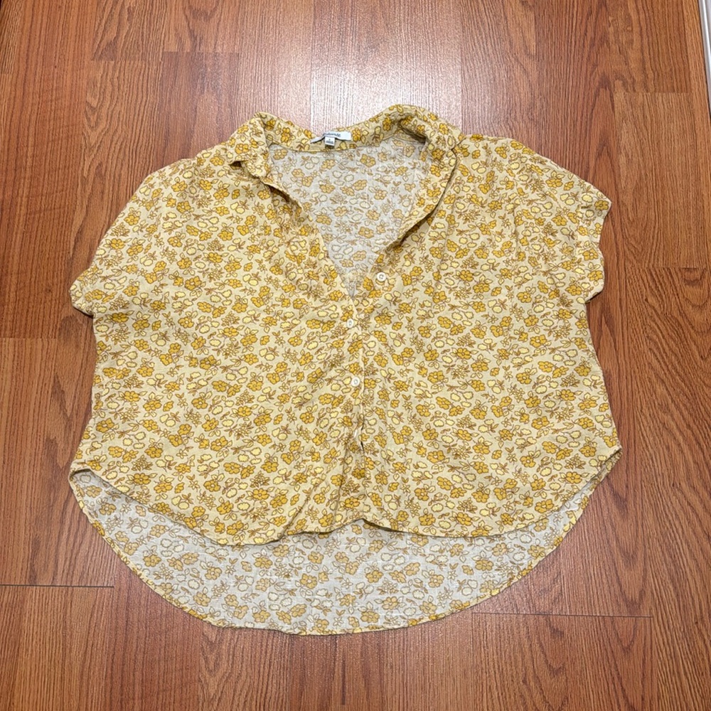 Madewell Cotton Button Down Short Sleeve Shirt